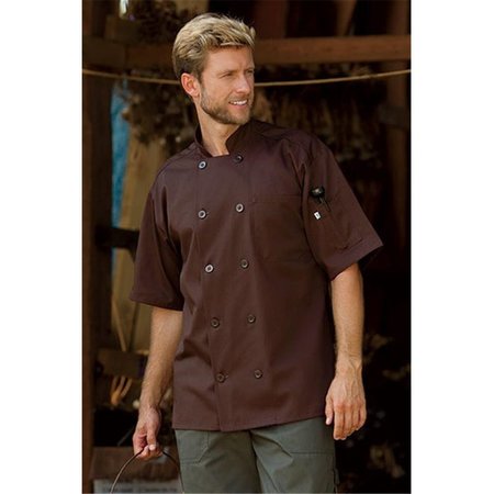 NATHAN CALEB Large Short Sleeve Chef Coat in Brown NA31137